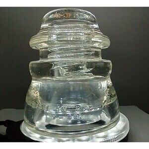 Vintage Hemingray #45 Made in USA 7-48 Clear Glass Insulator _ read description